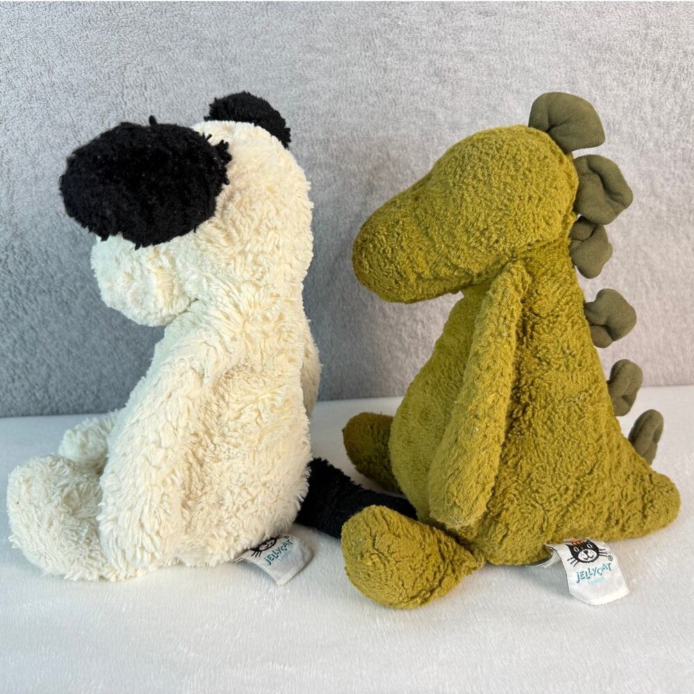 Jellycat London Plush Puppy & Dinosaur Set – 2 Soft Stuffed Animals - Picture 2 of 9